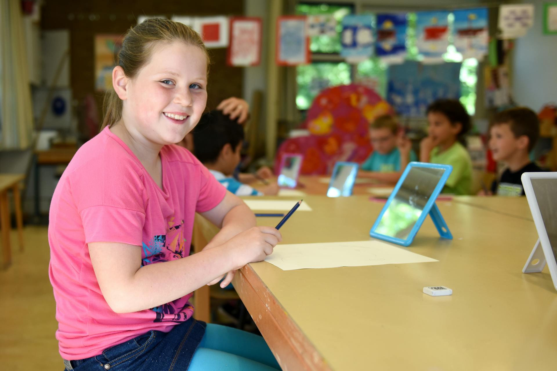 Young student girl at school