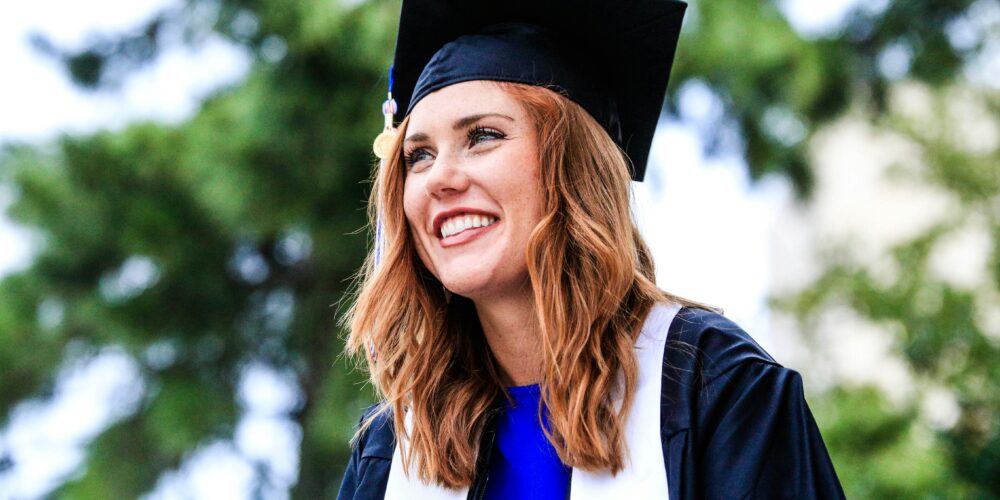 Graduating woman